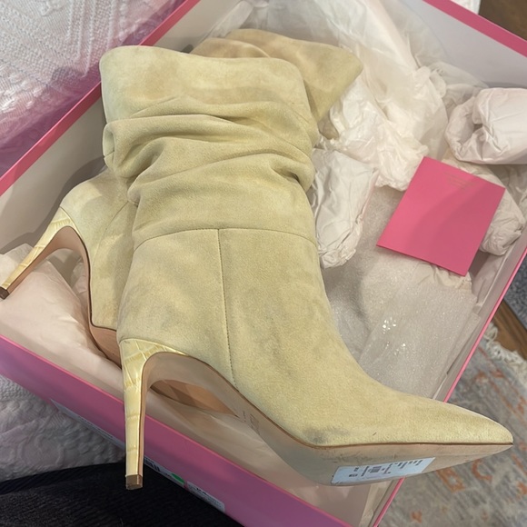 PARIS TEXAS Slouch 85 Suede Ankle Boots LIME YELLOW - Picture 6 of 9